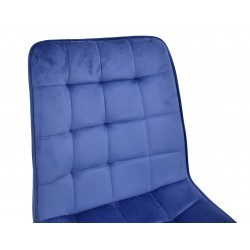 Silla GILDA, metal, dorado, tejido velvet azul (Pack de 6 unidades)