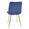 Silla GILDA, metal, dorado, tejido velvet azul (Pack de 6 unidades)