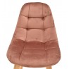 Silla LORENA, madera, tapizada velvet rosa coral (Pack de 4 unidades)