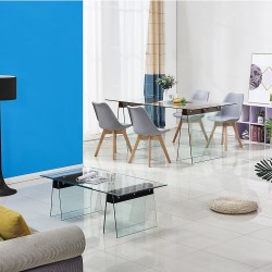 Sillón de oficina ULRIK, fijo, blanco, malla y tejido negro