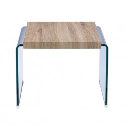 Mesa CHALLENGER, baja, cristal curvado, 110x55 cms