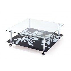 Mesa NURY, madera, tapa lacada blanca, 80 x 80 cms