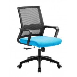 Sillón de oficina GINO (H), malla roja y tejido mesh negro