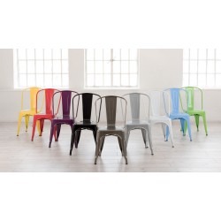 Silla TOL, acero, blanca (Pack de 4 unidades)