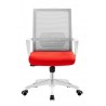 Sillón de oficina FISS NEW, blanco, gas, basculante, malla y tejido naranja