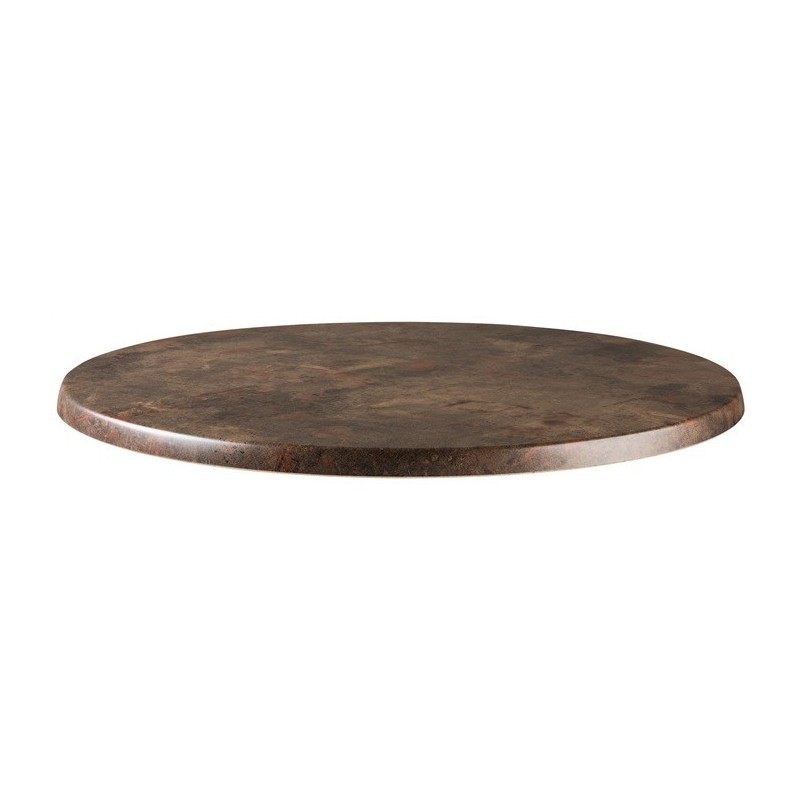 Tablero de mesa Werzalit-Sm, MARRÓN ÓXIDO 223, 70 cms de diámetro*. (Pack de 2 unidades)