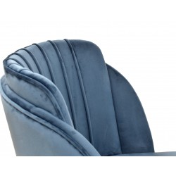 Silla GLAMOUR, metal, tapizado velvet azul (Pack de 2 unidades)