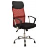 Silla de oficina MIRAFIORI, brazos, malla roja y tejido negro