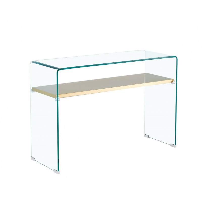 Consola POITIERS, estante, cristal,  110 x 40 cms