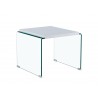 Mesa ARISTON, baja, lacada blanca, cristal, 60 x 63 cms