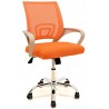 Sillón de oficina FISS NEW, blanco, gas, basculante, malla y tejido naranja