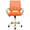 Sillón de oficina FISS NEW, blanco, gas, basculante, malla y tejido naranja