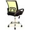 Sillón de oficina FISS NEW, negro, regulación de altura, basculante, malla verde, tejido negro