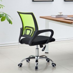 Sillón de oficina FISS NEW, negro, regulación de altura, basculante, malla verde, tejido negro