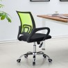 Sillón de oficina FISS NEW, negro, regulación de altura, basculante, malla verde, tejido negro