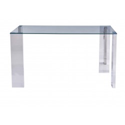 Mesa BETSY, acero inoxidable, cristal templado, 160x90 cms