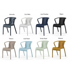 Sillón LUGO, apilable,  polipropileno blanco* (Pack de 4 unidades)