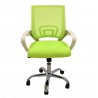 Sillón de oficina FISS NEW (M), blanco, basculante, malla y tejido verde