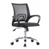 Sillón de oficina FISS NEW (M), negro, basculante, malla y tejido negro