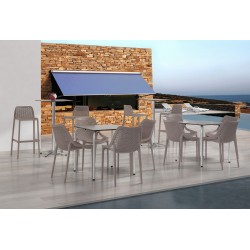 Mesa MODBURY, baja, madera, cristal, 50 x 50 cms