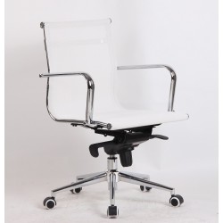 Sillón de oficina ODESA, fijo, cromado, malla blanca (Pack de 2 unidades)
