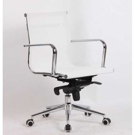 Sillón de oficina ODESA, fijo, cromado, malla blanca (Pack de 2 unidades)