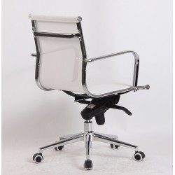 Sillón de oficina ODESA, fijo, cromado, malla blanca (Pack de 2 unidades)