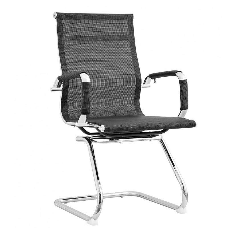 Sillón de oficina SEPANG, racing, similpiel negra, tejido mesh azul