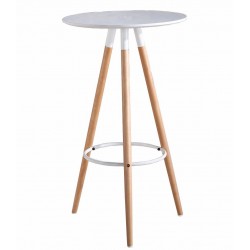 Mesa alta OTILIA NEW, madera, tapa blanca de 60 cms