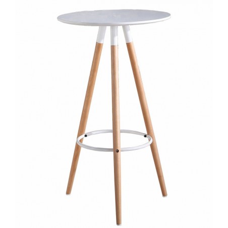 Mesa alta OTILIA NEW, madera, tapa blanca de 60 cms