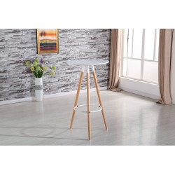 Mesa alta OTILIA NEW, madera, tapa blanca de 60 cms