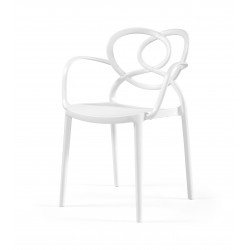 Sillón LOVE, apilable,  polipropileno blanco (Pack de 4 unidades)