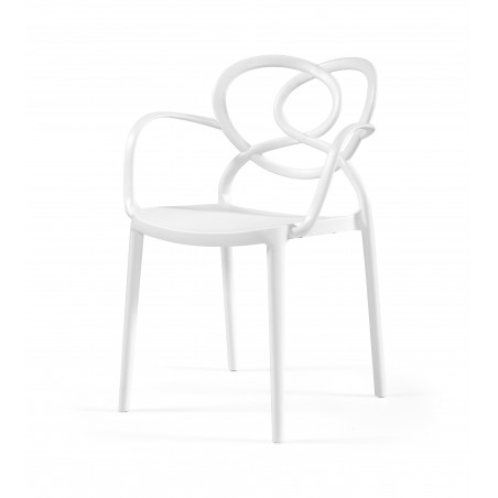 Sillón LOVE, apilable,  polipropileno blanco (Pack de 4 unidades)