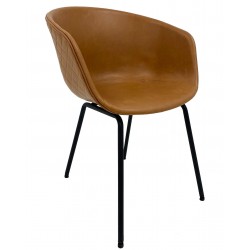Silla YAKARTA, metal, ratán beige (Pack de 4 unidades)