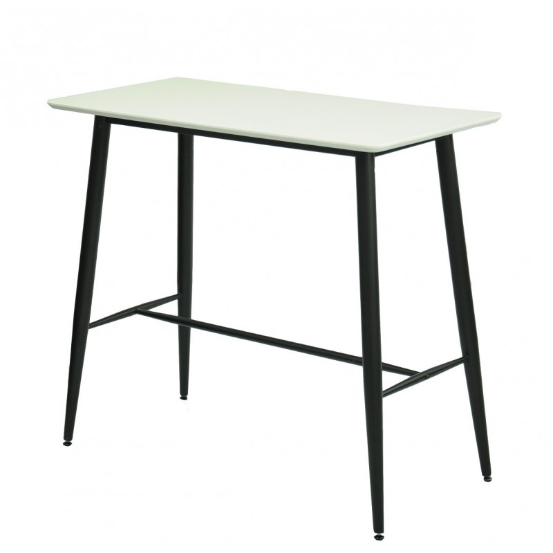 Mesa alta NITRA, metal, tapa blanca, 120 x 60 cms