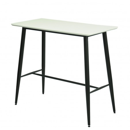 Mesa alta NITRA, metal, tapa blanca, 120 x 60 cms