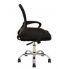 Sillón de oficina FISS NEW (M), negro, basculante, malla y tejido negro