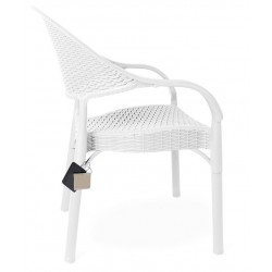 Sillón TORREMOLINOS, apilable, polipropileno blanco (Pack de 4 unidades)