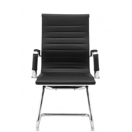 Sillón MARITZA, cromado, similpiel blanca y roja (Pack de 2 unidades)