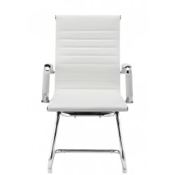 Sillón MARITZA, cromado, similpiel blanca y negra (Pack de 2 unidades)