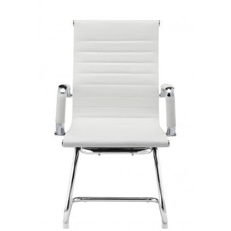 Sillón MARITZA, cromado, similpiel blanca y negra (Pack de 2 unidades)