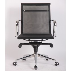 Sillón de oficina LINZ, blanco, alto, gas, sincro, malla y tejido negro