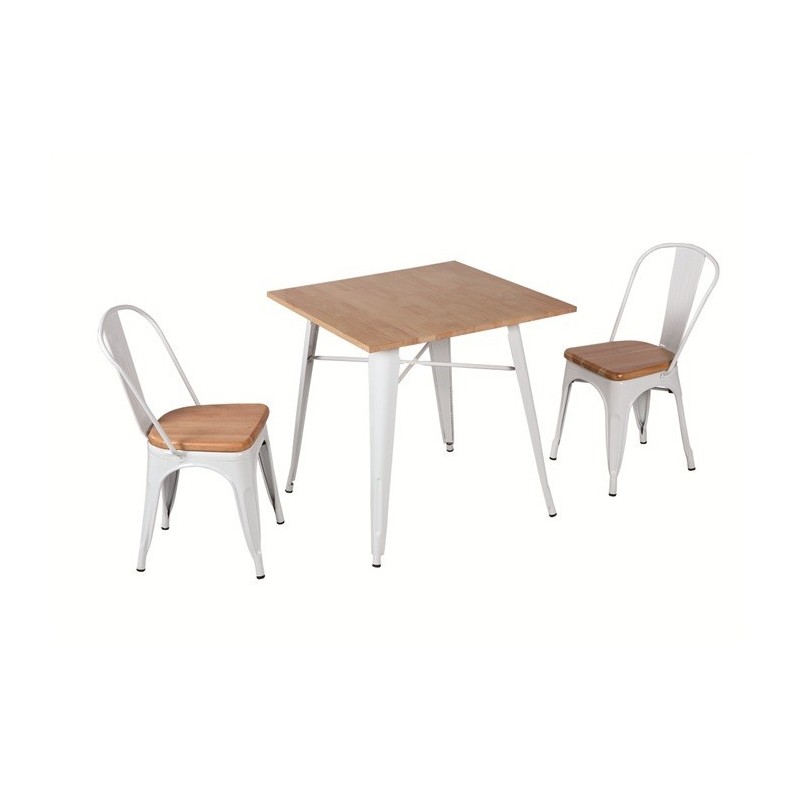 Sillón CHARLES, cromado, asiento giratorio, similpiel blanca (Pack de 2 unidades)