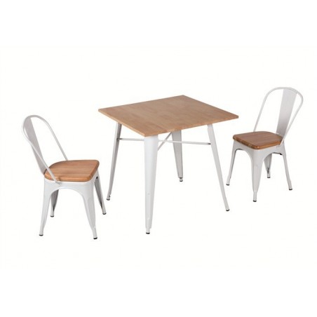 Sillón CHARLES, cromado, asiento giratorio, similpiel blanca (Pack de 2 unidades)