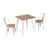 Sillón CHARLES, cromado, asiento giratorio, similpiel blanca (Pack de 2 unidades)