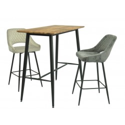 Mesa alta NITRA, metal, tapa DM 6064 vintage, 120 x 60 cms