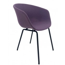 Silla TORRE 4P ( SU ), madera, polipropileno y cojín negro (Pack de 4 unidades)