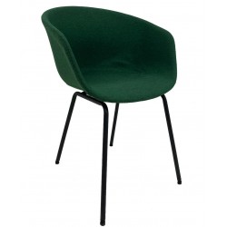 Sillón KIEL, metal, tapizado tejido verde (Pack de 2 unidades)