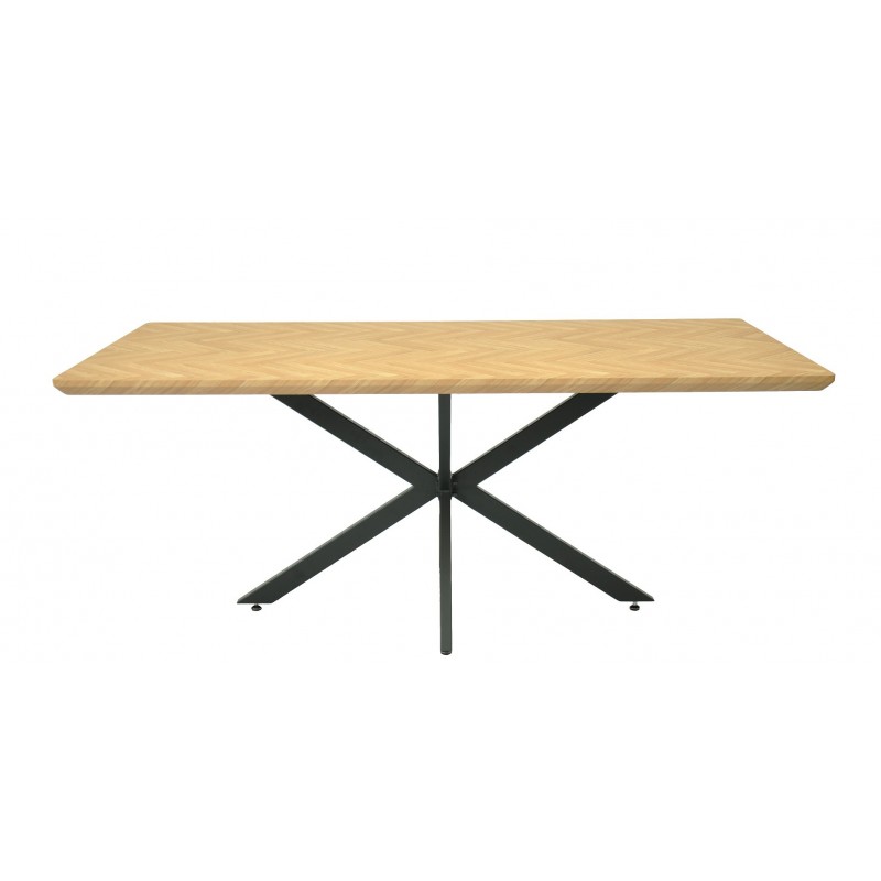 Mesa SORRENTO 180, metal, negro, tapa decor,180 x 90 cms