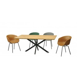 Sillón de oficina FISS NEW (M), negro, gas, basculante, malla y tejido negro